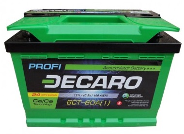 Автомобільний акумулятор 60Ah-12v DECARO PROFI (242x175x175),L,EN600